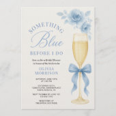 Something Blue Floral Coquette Bow Bridal Shower  Kaart (Voorkant)