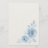 Something Blue Floral Coquette Bow Bridal Shower  Kaart (Achterkant)