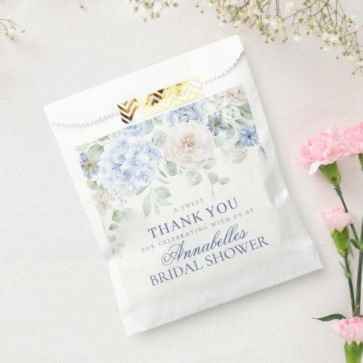 Something Blue Floral Hydrangea Bruids Dessert Bedankzakje (Gezegeld)