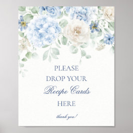 Something Blue Floral Hydrangea Deel een recept Poster