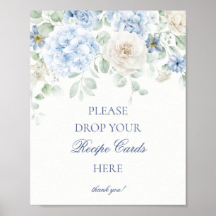 Something Blue Floral Hydrangea Deel een recept Poster