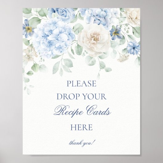 Something Blue Floral Hydrangea Deel een recept Poster (Voorkant)