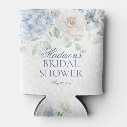 Something Blue Floral Hydrangea Vrijgezellenfeest Blikjeskoeler (Voorkant)