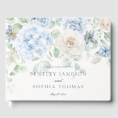 Something Blue Floral Hydrangea Wedding Guestbook Gastenboek (Voorkant)