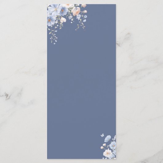 Something blue floral  Menu (Achterkant)
