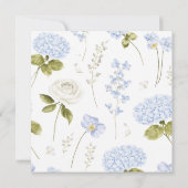 Something Blue Floral Ribbon Bridal Shower Kaart (Achterkant)