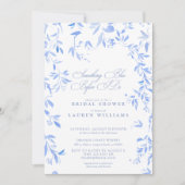 Something Blue Floral Script Vrijgezellenfeest Kaart (Voorkant)