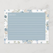 Something Blue Floral Vrijgezellenfeest Recept Kaa Briefkaart (Achterkant)