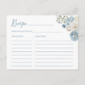 Something Blue Floral Vrijgezellenfeest Recept Kaa Briefkaart (Voorkant)