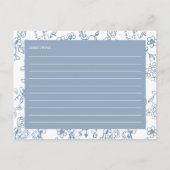 Something Blue Floral Vrijgezellenfeest Recept Kaa Briefkaart (Achterkant)