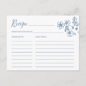 Something Blue Floral Vrijgezellenfeest Recept Kaa Briefkaart (Voorkant)