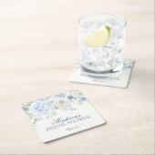 Something Blue Florale Hydrangea Bruiloftsfeest Kartonnen Onderzetters (Insitu)