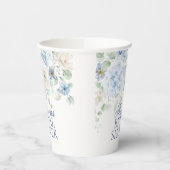 Something Blue Florale Hydrangea Bruiloftsfeest Papieren Bekers (Links)