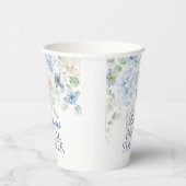 Something Blue Florale Hydrangea Bruiloftsfeest Papieren Bekers (Rechts)