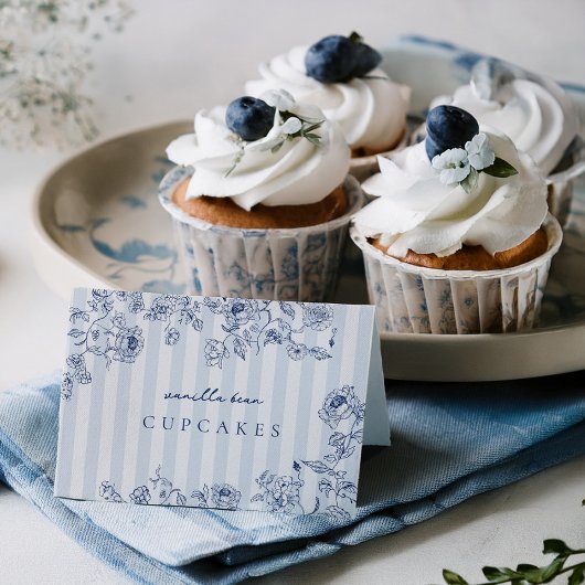 Something Blue Food Label Folded Card Tent Bedankkaart