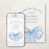 Something Blue French Bow Coquette Vrijgezellenfee Kaart