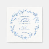 Something Blue French Toile Wreath Bridal Shower Servet (Voorkant)
