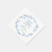 Something Blue French Toile Wreath Bridal Shower Servet (Hoek)