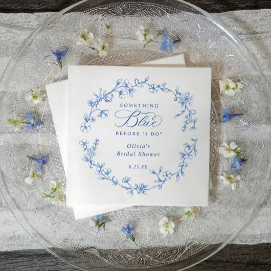 Something Blue French Toile Wreath Bridal Shower Servet