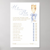 Something Blue He Said She Said Digital Poster (Voorkant)