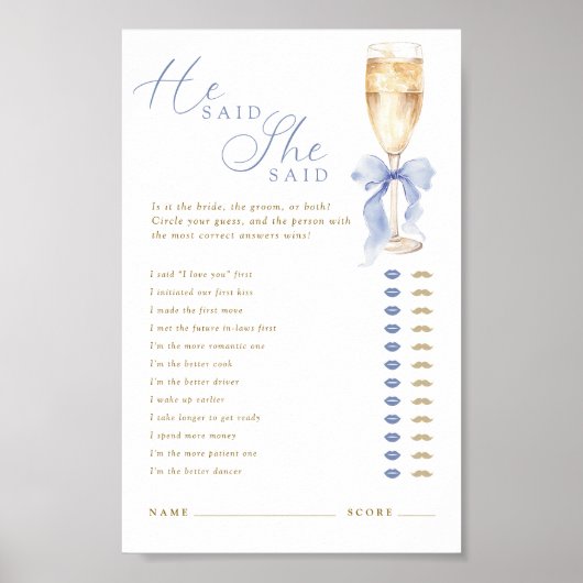 Something Blue He Said She Said Digital Poster (Voorkant)