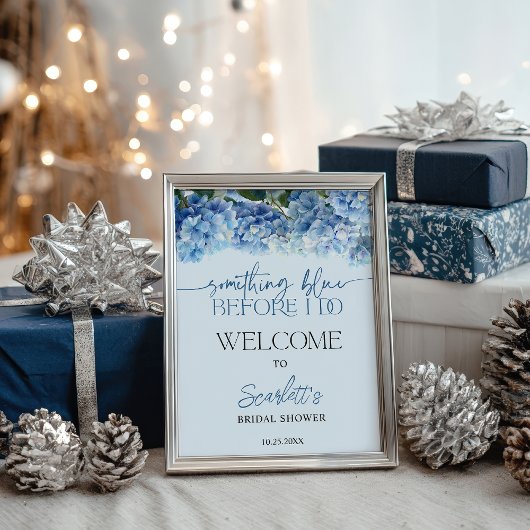 Something Blue Hortensia Bruidsdouche Welkom Poster