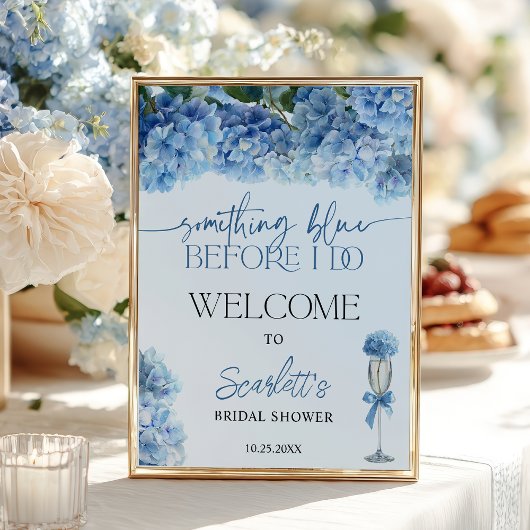 Something Blue Hortensia Bruidsfeest Verwelkoming  Poster