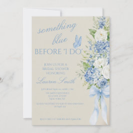 Something Blue Hortensia Bruiloftsborrel Uitnodigi Kaart