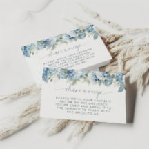 Something Blue Hortensia Receptkaart Insteekkaart
