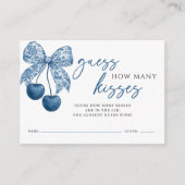 Something Blue How Many Kisses Bridal Shower Game Informatiekaartje (Voorkant)