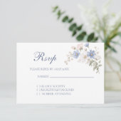 Something Blue Huwelijks RSVP kaart (Staand voorkant)