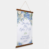 Something Blue Hydrangea Bridal Shower Backdrop Hangend Wandkleed (Gebogen)