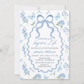 Something Blue Hydrangea Bridal Shower Invitation Kaart (Voorkant)