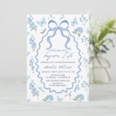 Something Blue Hydrangea Bridal Shower Invitation Kaart (Staand voorkant)