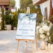 Something Blue Hydrangea Bridal Shower Sign Acryl Bord