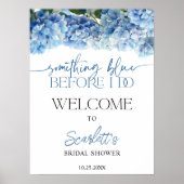 Something Blue Hydrangea Bridal Shower Welcome Poster (Voorkant)