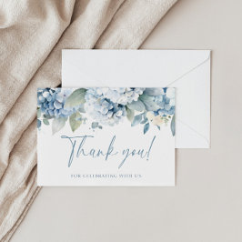 Something Blue Hydrangea Bridal Thank You Card Bedankkaart