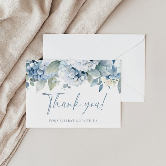 Something Blue Hydrangea Bruidskaart Bedankkaart