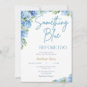 Something Blue Hydrangea Floral Vrijgezellenfeest Kaart (Voorkant)