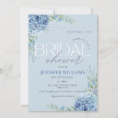 Something Blue Hydrangea Floral Vrijgezellenfeest Kaart (Voorkant)