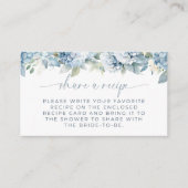 Something Blue Hydrangea Recipe Card Insert Informatiekaartje (Voorkant)