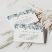 Something Blue Hydrangea Recipe Card Insert Informatiekaartje