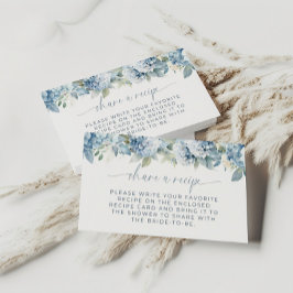 Something Blue Hydrangea Recipe Card Insert Informatiekaartje