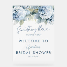 Something Blue Hydrangea Welcome Bridal Shower Acryl Bord