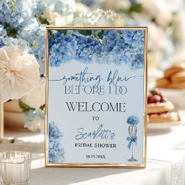 Something Blue Hydrangea Welcome Bridal Shower  Poster