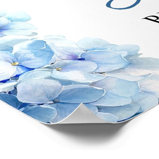 Something Blue Hydrangea Welcome Bridal Shower  Poster (Hoek)