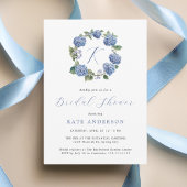 Something Blue Hydrangeas Monogram Vrijgezellenfee Kaart
