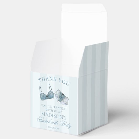 Something Blue Lingerie Bachelorette Party Dessert Bedankdoosjes (Geopend)