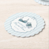 Something Blue Lingerie Bruidsmeisjesfeest Lace vr Kartonnen Onderzetters (Gekanteld)