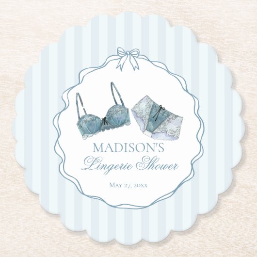 Something Blue Lingerie Bruidsmeisjesfeest Lace vr Kartonnen Onderzetters (Voorkant)